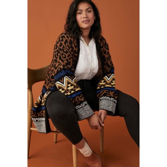 NWT ANTHROPOLOGIE MARSEILLE LEOPARD CARDIGAN - Picture 2 of 9
